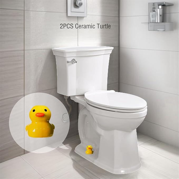 Yellow Duck Toilet Floor Bolt Caps, Ceramic Duck Toilet Bolt Covers - Image 6