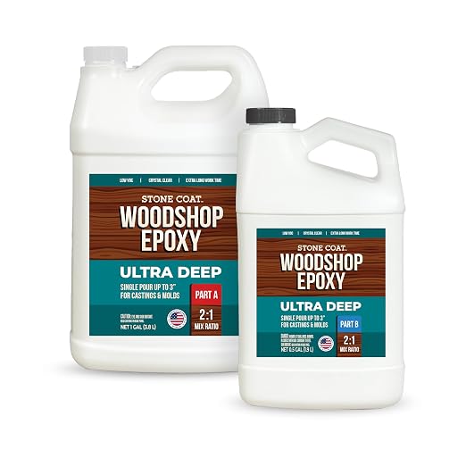Stone Coat Woodshop Epoxy Ultra Deep, 1.5 Gallon Kit, UV Resistant, by StoneCoatCountertops