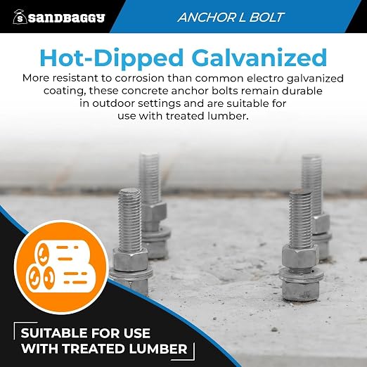 Sandbaggy 1/2" x 8" Threaded Concrete Anchor L-Bolts - Image 7