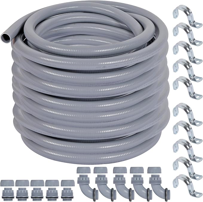 Liquid-Tight Conduit and Connector Kit 1/2inch 150ft | UL Certification by Neorexon