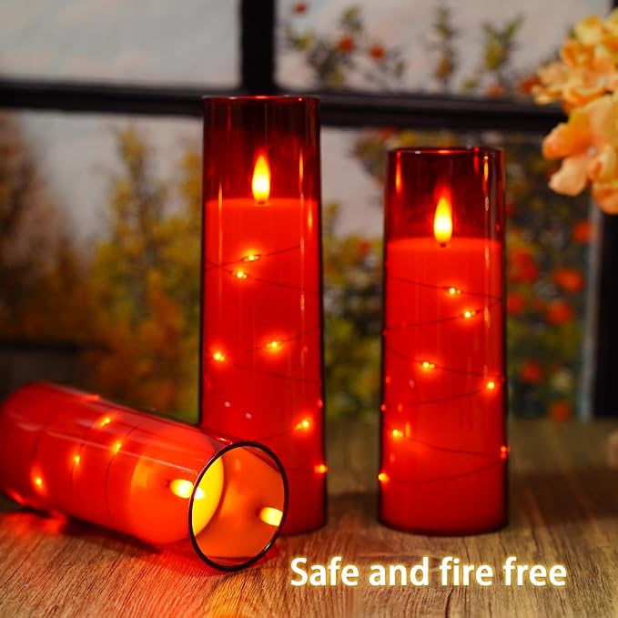 Nimiko Flickering Flameless LED Candles, Battery Operated Candles 9 Pcs - Image 3