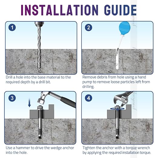 1/2 Concrete Anchors, Wedge Anchor Bolts, equipment bases, shelving brackets - Image 6