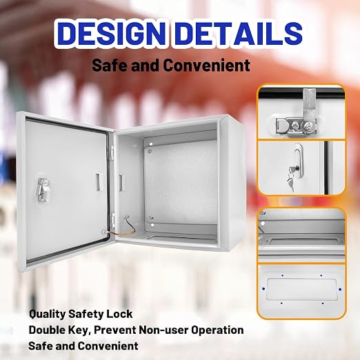 Electrical Junction Box 20x20x8, NEMA 4X IP66 Steel Enclosure Box | 1.5mm steel - Image 4
