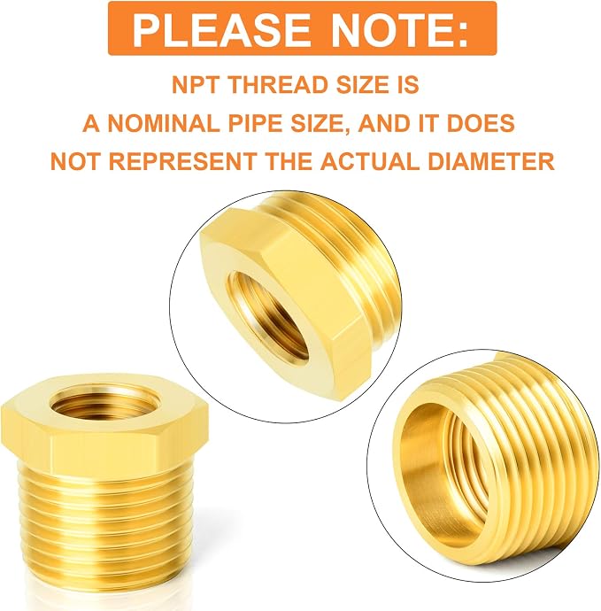 GASHER 20PCS Brass Hex Bushing Fitting Kit - Image 5