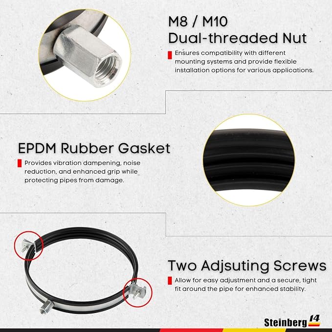 1pcs, Duct Clamp 8 inch Bracket - Image 6