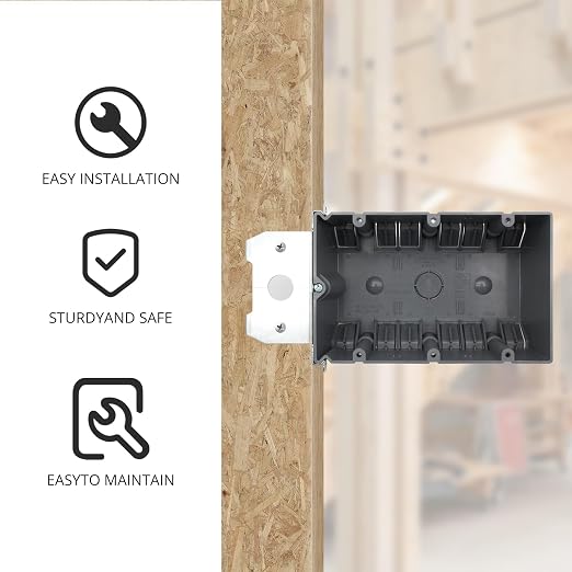 3-Gang Adjustable Outlet Box, 49 Cu.in., heat-resistant, dust-proof and - Image 4