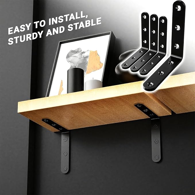 25Pcs Black Angle Brackets 3”x 3” Heavy Duty Corner Bracket 3MM - Image 5