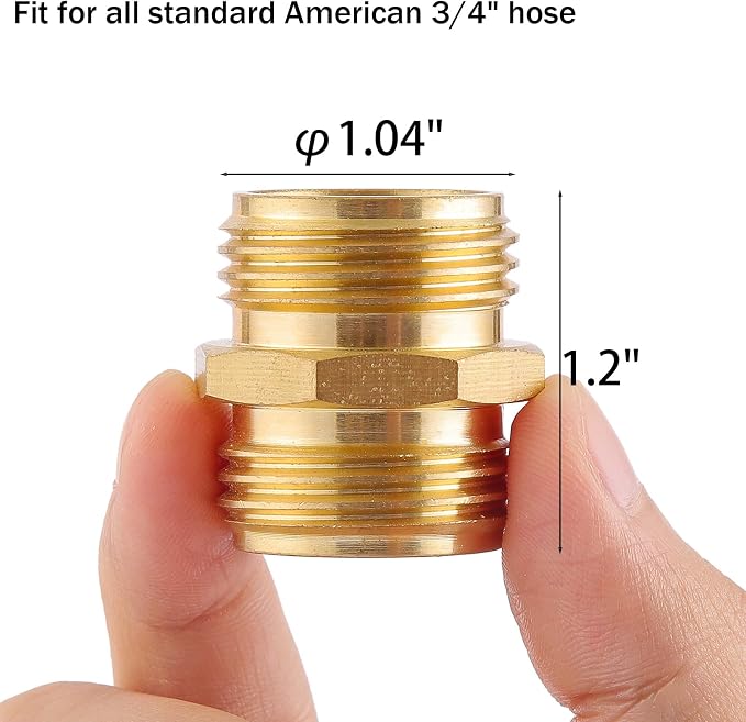 Garden Hose Connector, Male to Male Hose Adapter, 3/4" GHT Double Male | 2 Pack - Image 2