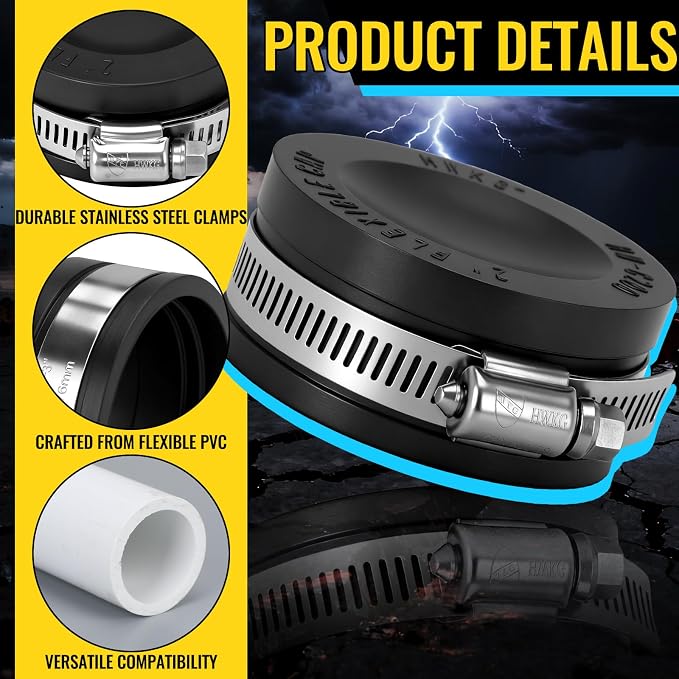 6 Pack 2 Inch Flexible PVC Pipe Cap - Image 3