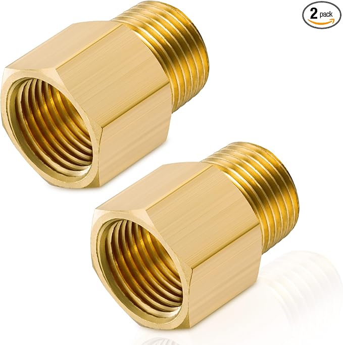 Gsinodrs 2PCS Brass Pipe Fitting, 3/8" Female x 1/4" Male NPT Thread Brass Hex by Unknown