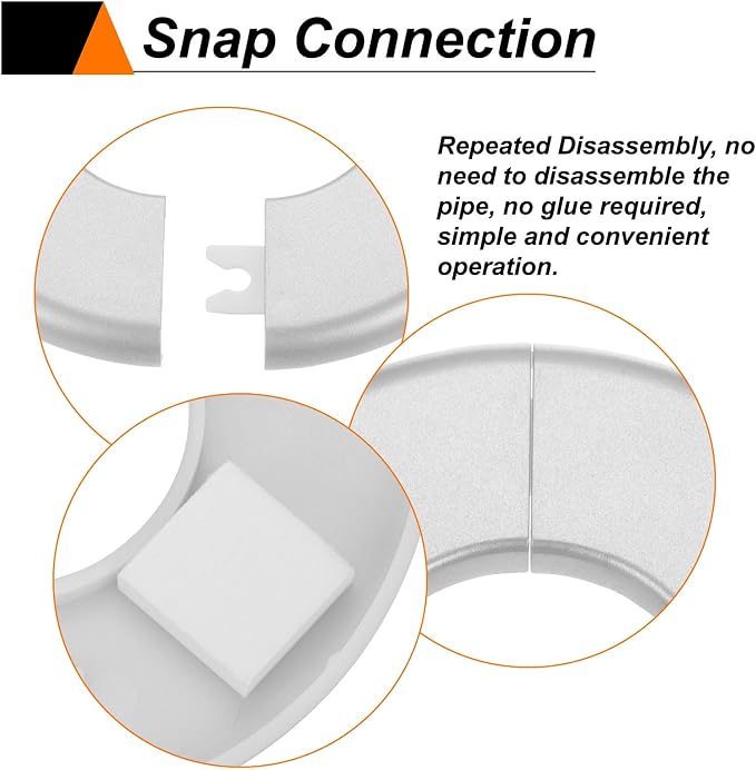 HARFINGTON 2pcs Wall Split Flange 17mm/0.7" Self-Adhesive Plumbing Cover Plates - Image 4