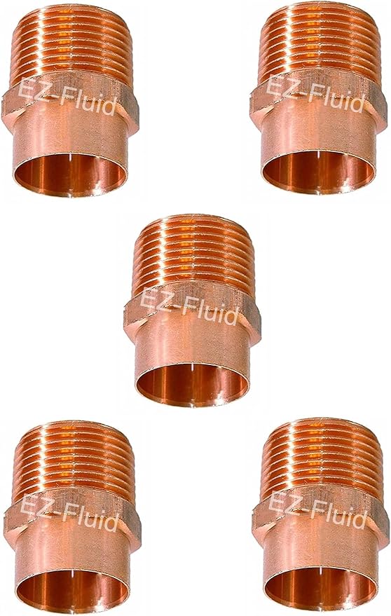 EZ-FLUID 1-1/2" C X MIP LF Copper Male NPT Adapter Pressure Copper Fittings by EZ-FLUIDPlumbingProducts