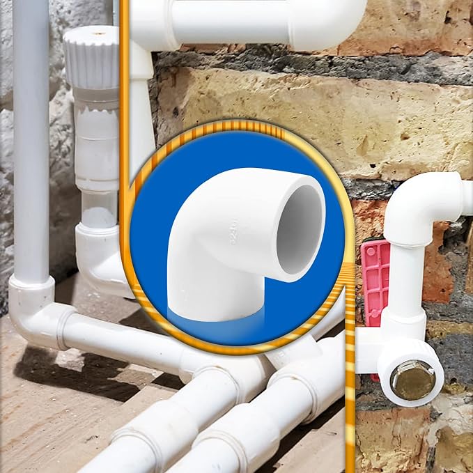 Pack of 10 1/2inch PVC 90 Degree Elbow, 2 Way Right Angle Adapter Fittings - Image 9