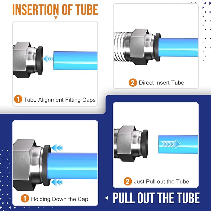 3/8 Push to Connect Fittings npt Thread to 3/8 Air Line quick | Pneumatic - Image 6