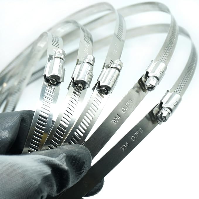 5Pcs 13.7-Inch/350mm Large Hose Clamps Stainless Steel | Adjustable Worm Gear - Image 7
