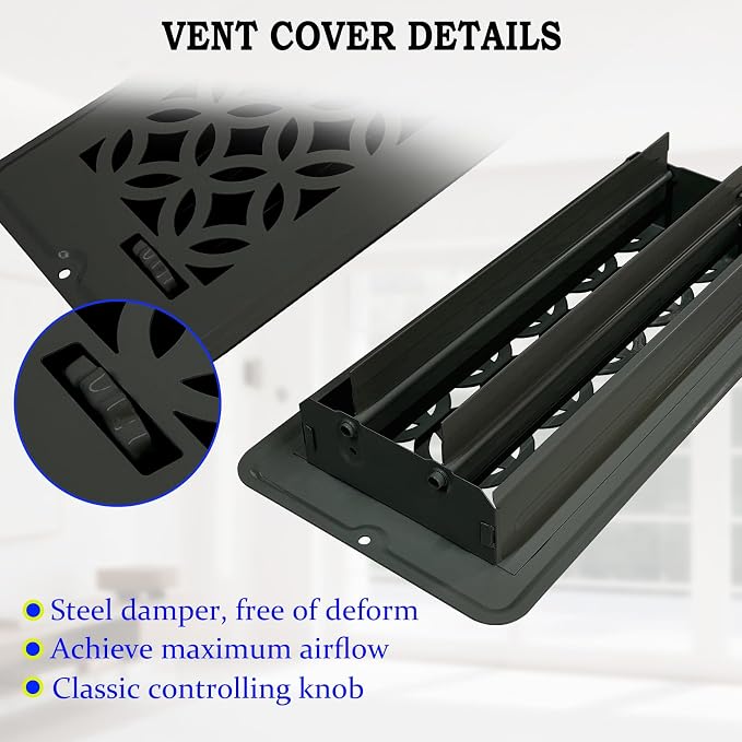 4x10 Vent Covers for Home Floor, Floor Vent Cover, Screws Included, Air Vents - Image 5