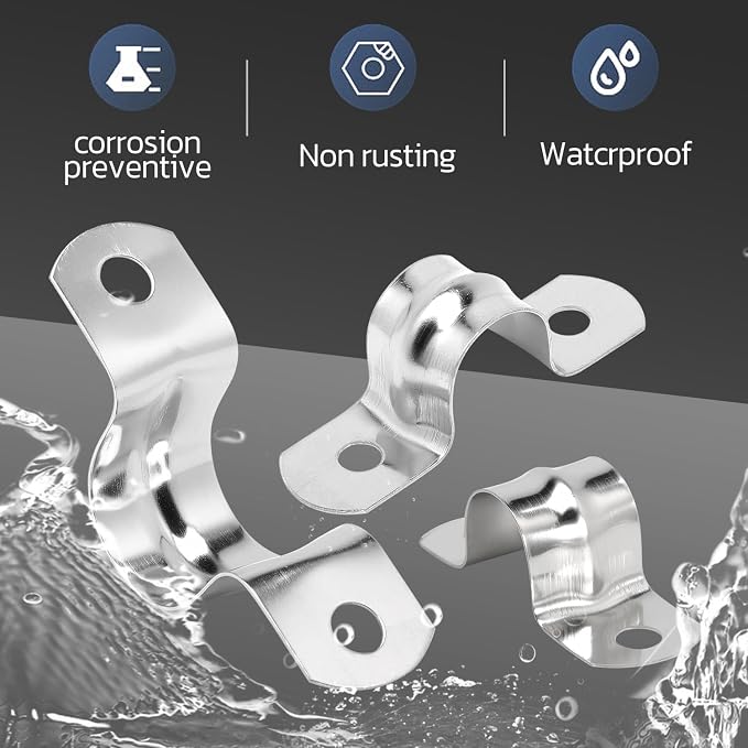 142 PCS 304 Stainless Steel Rigid Pipe Strap Two Hole Cable Strap u Bracket - Image 4