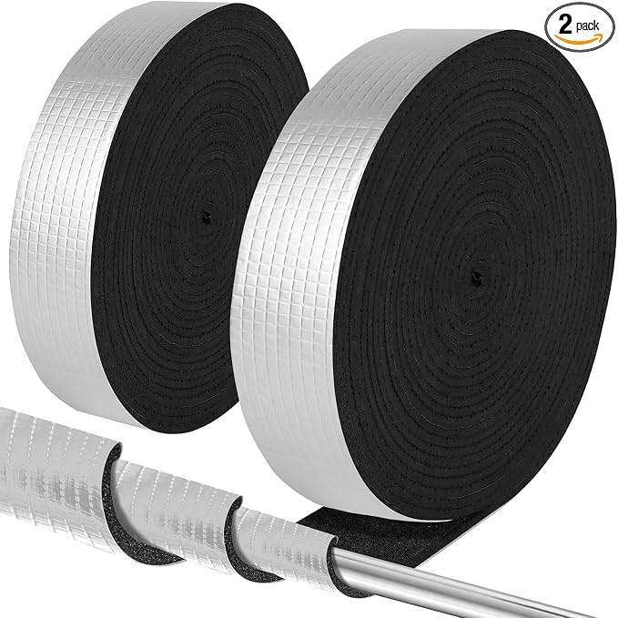 Pipe Insulation Wrap 2" Wide X 32.8 Ft Outdoor Foam And Foil Pipe Wrap by Thrseely