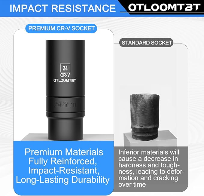 OTLOOMTBT 1/2" Drive Impact Socket Set, Metric Deep - Image 6