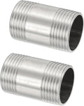 PATIKIL 304 Stainless Steel Pipe Fitting, 2 Pack 1" BSP Male x 1" BSP Male by PATIKIL