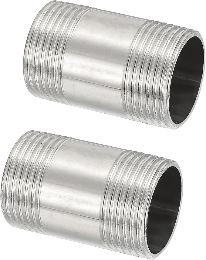 PATIKIL 304 Stainless Steel Pipe Fitting, 2 Pack 1" BSP Male x 1" BSP Male by PATIKIL
