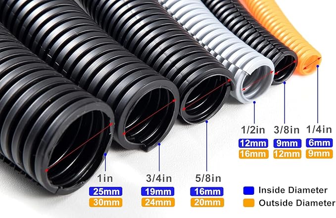 ZhiYo 20FT 3/4" Wire Loom Split Tubing Auto Wire Conduit | Flexible Cover - Image 2