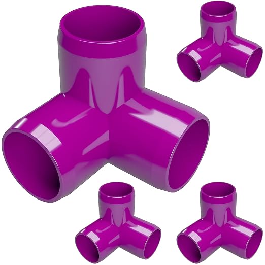1” 3-Way Elbow Furniture Grade PVC Fitting in Purple, Made in USA, UV-Resistant by FORMUFIT