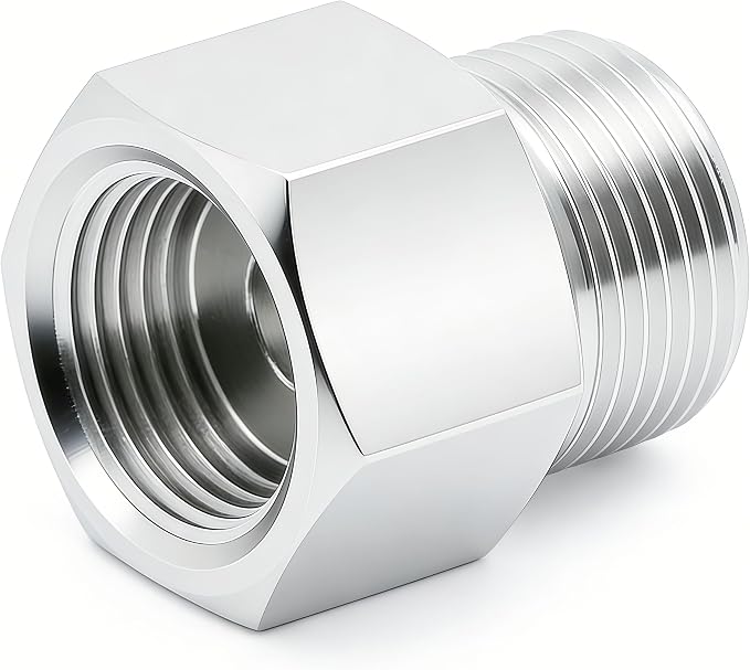 304 Stainless Steel M20*1.5 Female Thread x 1/4" NPT Male Adapter Metric - Image 5
