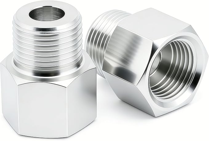 304 Stainless Steel M10*1 Female Thread x 1/8" NPT Male Adapter Metric Convert - Image 2