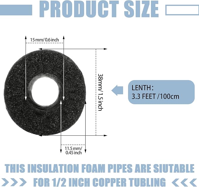 36 Pcs 3.3 Feet Foam Pipe Insulation Foam Tube Insulating Water Pipe Pool Swim - Image 2