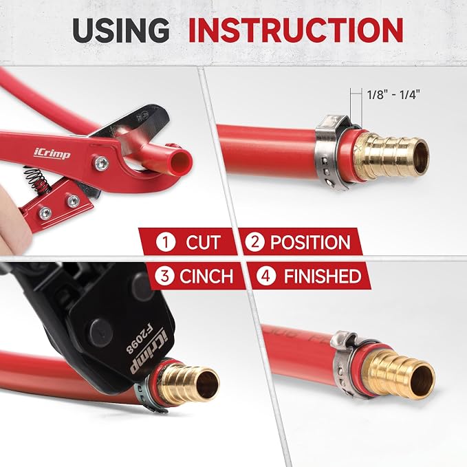 iCrimp PEX Pipe Clamp Cinch Tool Crimping Tool Crimper - Image 5