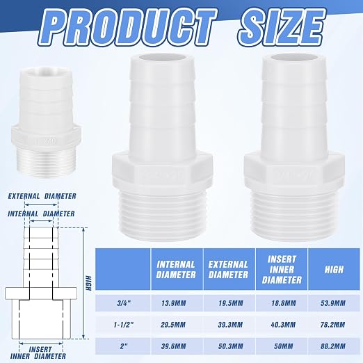 2 Pcs Pool PVC Tube Fitting Barbed Hose Fittings Adapter | Hose Fittings - Image 2