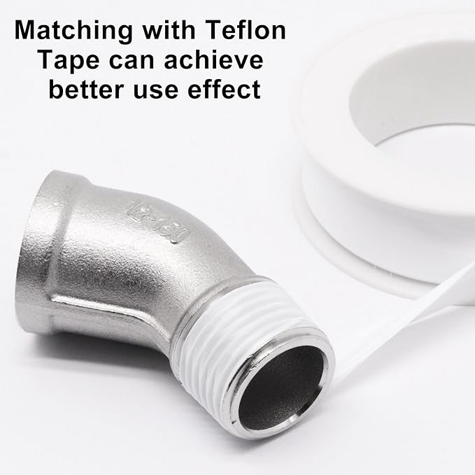 2PCS 45 Degree Elbow Fittings, 1/2" NPT Male Pipe to 1/2" NPT Female 304 - Image 6