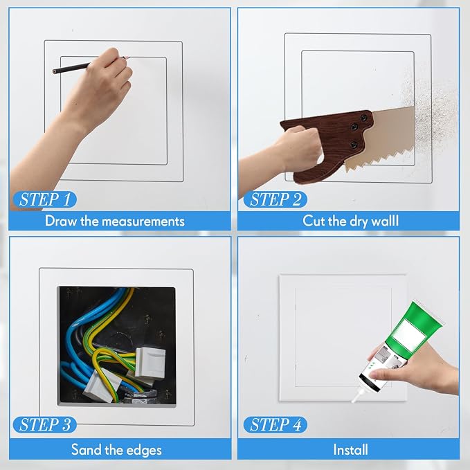 Menkxi 2 Pack 12 x 12 Plastic Plumbing Access Panel - Image 4