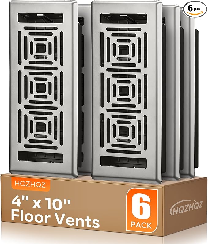 Floor Register 4x10, Heavy Duty Walkable Steel Floor Vent Covers, Easy Adjust by HQZHQZ