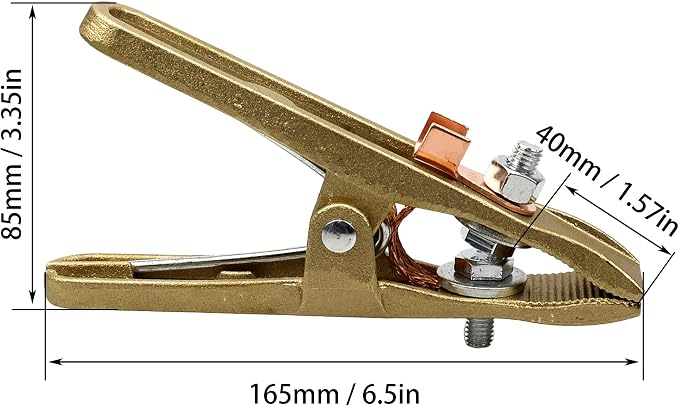400-Amp Welding Ground Clamp, Brass A-shape Earth Clamp - Image 2
