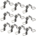 10Pcs 3/4 Inch 2 Hole Heavy Duty U-Tube Strap Clamp, Stainless Steel-304 Rigid by Choosewhatyouneed
