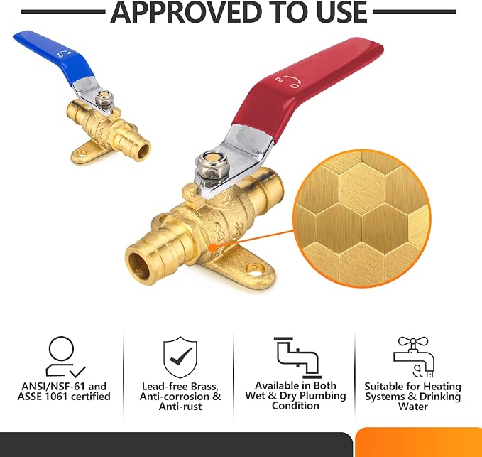 20PC HeSun 1/2 Inch PEX-A Expansion Ball Valve - Image 2