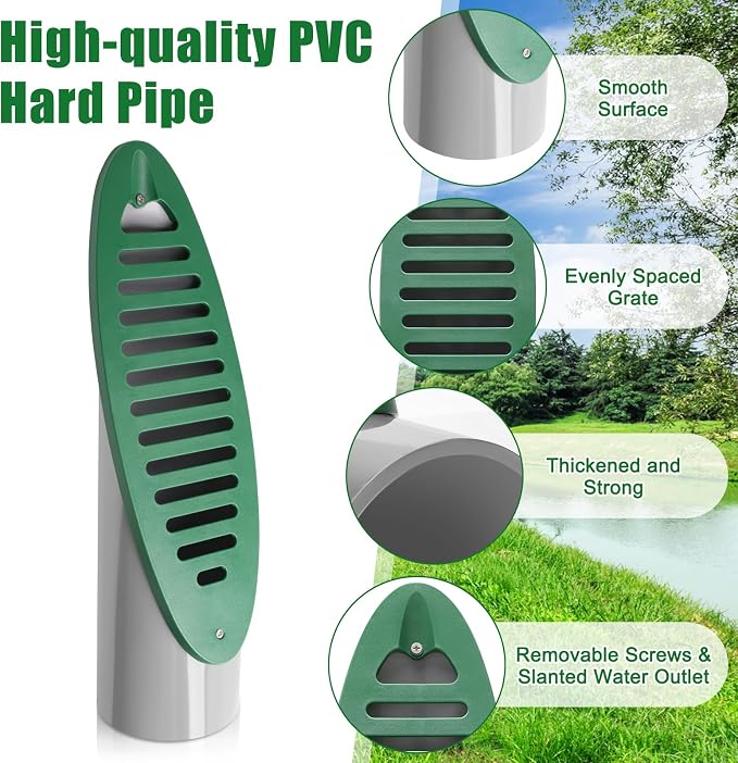 4” Angled Slope Drainage Pipe, Yard Drain Emitter Drainage Grate | 2P, - Image 3