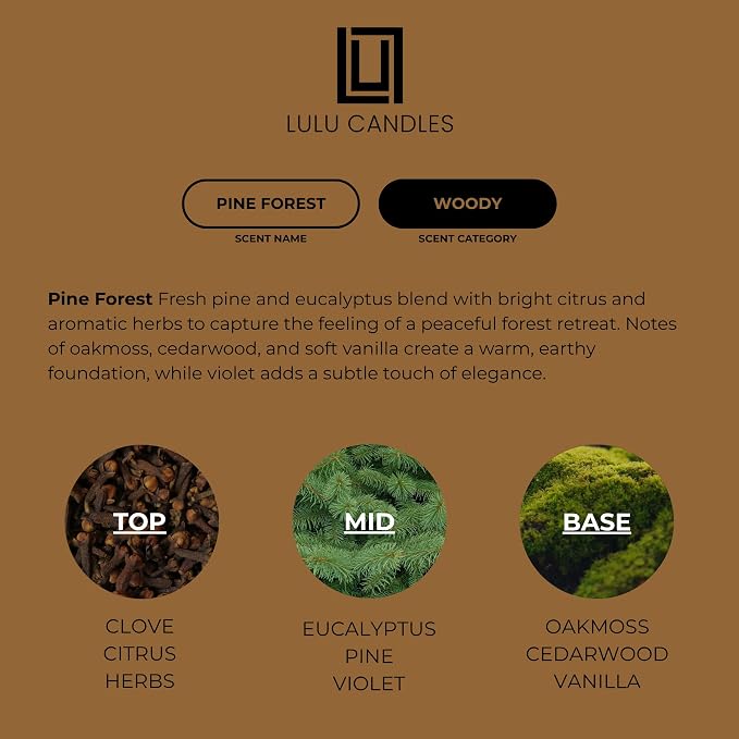 Lulu Candles Pine Forest Scented Soy Jar Candle, 9 Oz. | Smells like Balsam Fir - Image 4