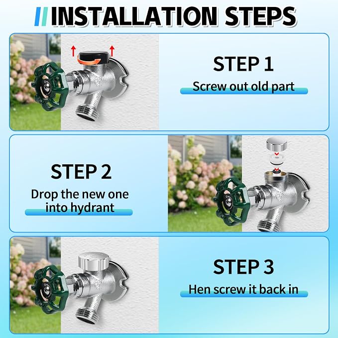 Chrome Outdoor Faucet Repair Kit, ASSE 1019-A Vacuum Breaker Outside Faucet - Image 5