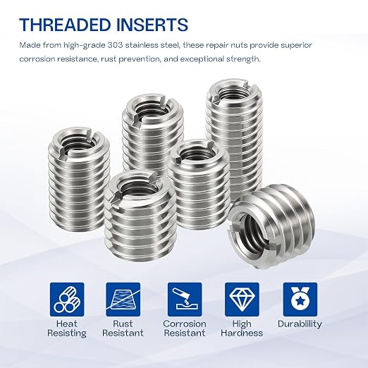 6Pcs Thread Adapter Sleeve Reducing Nut, M12 M to M10 F, 20mm Length | M12 x - Image 3