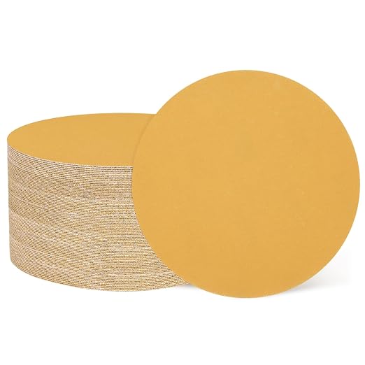 HARFINGTON 50 Pcs 5 Inch Sanding Discs 400 Grit Yellow Aluminum Oxide | Hook by HARFINGTON