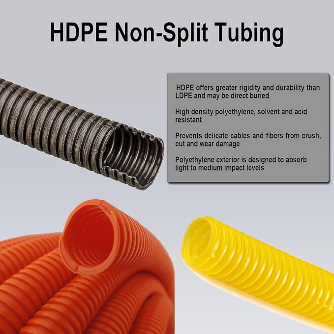 Flexible Polyethylene HDPE Non-Split Corrugated Wire Loom Tubing - Image 3