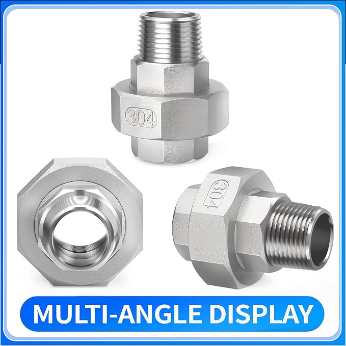 ChillWaves 304 Stainless steel Cast Pipe Fitting, Union，1-1/2" NPT Male x - Image 2