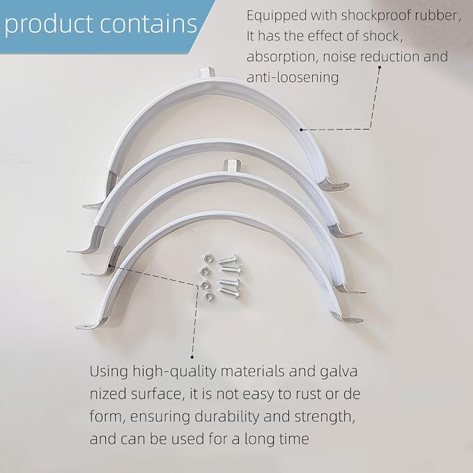 2 Sets 12 Inch Premium Hose Pipe Clamp，Heavy Duty Galvanized Iron Stove Pipe - Image 4