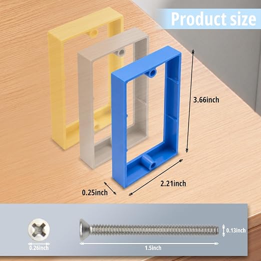 Single Gang Outlet Box Extender Yellow 10-Pack | ABS extender - Image 2