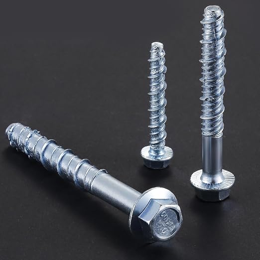 Wensilon 1/2" x 4" Zinc Plated Large Diameter Concrete Screw Actual Thickness - Image 3