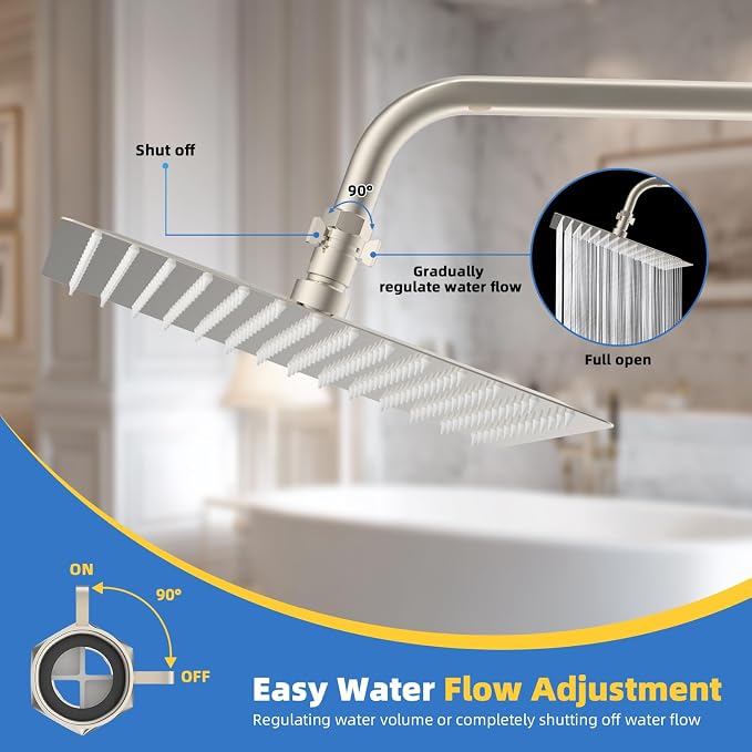 Hibbent All Metal 3 Pack Shower Head Flow Control Valve, G1/2 Brass Shut-off - Image 7