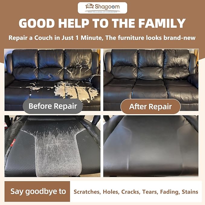 Shagoom Leather Repair Kits, Large Vinyl Repair Patch - Image 6